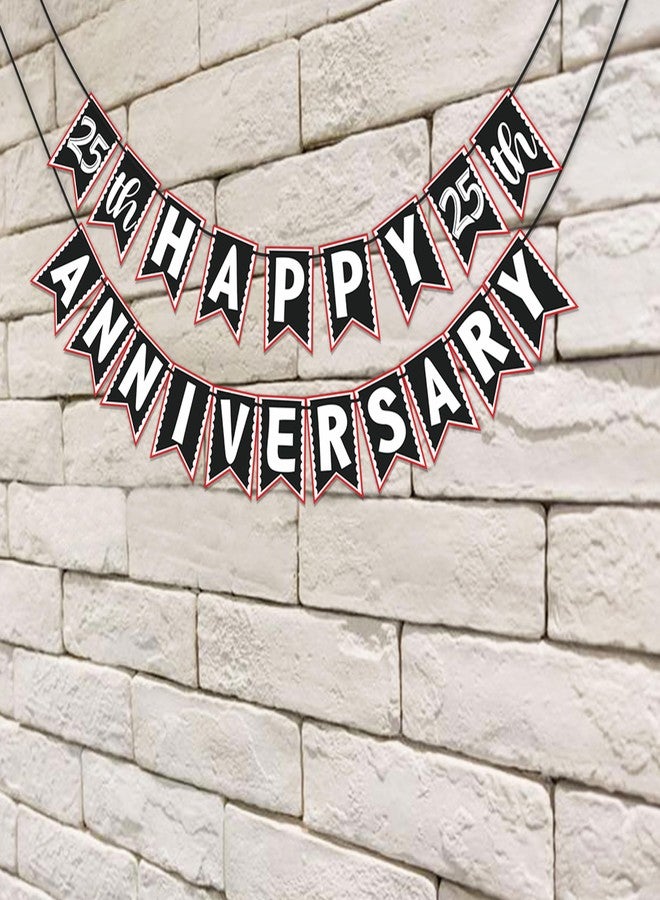 Wobbox 25th Anniversary Bunting Banner, Red & White, Anniversary Party Decoration - Image 4